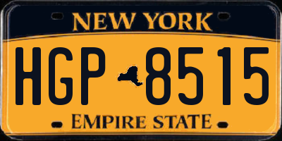NY license plate HGP8515