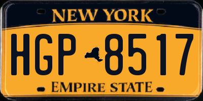 NY license plate HGP8517