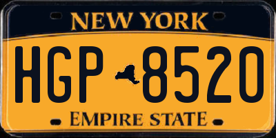 NY license plate HGP8520