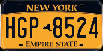 NY license plate HGP8524
