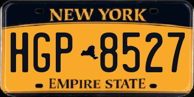 NY license plate HGP8527