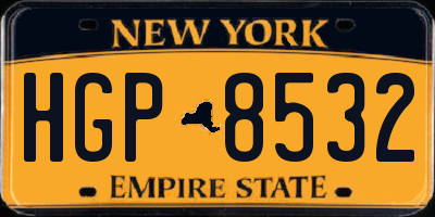 NY license plate HGP8532
