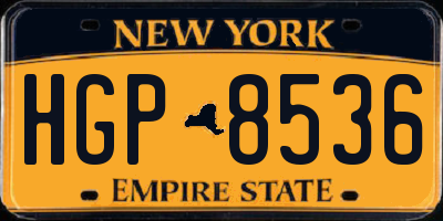 NY license plate HGP8536