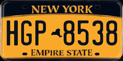 NY license plate HGP8538