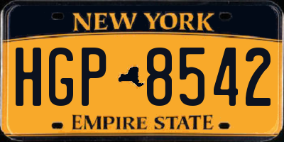 NY license plate HGP8542