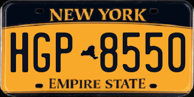 NY license plate HGP8550