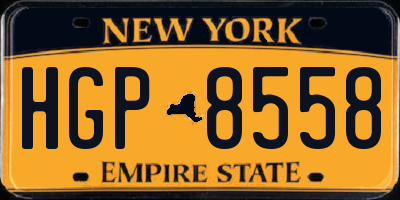 NY license plate HGP8558