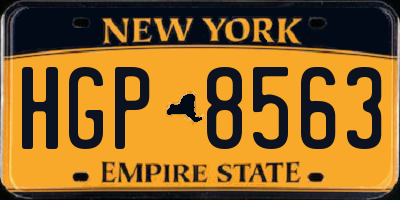 NY license plate HGP8563