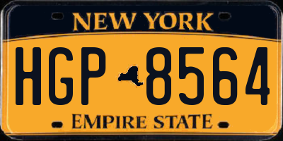 NY license plate HGP8564