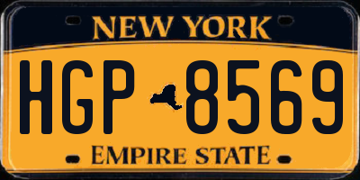 NY license plate HGP8569