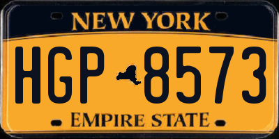 NY license plate HGP8573