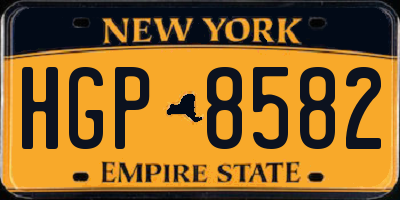 NY license plate HGP8582