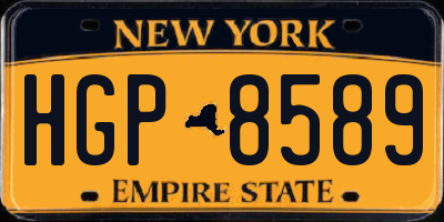 NY license plate HGP8589
