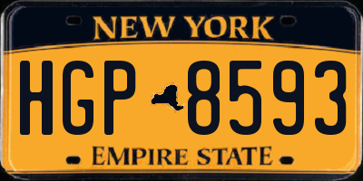 NY license plate HGP8593