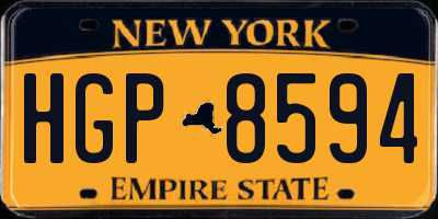 NY license plate HGP8594