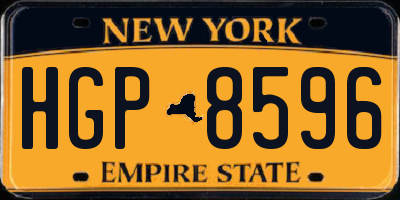 NY license plate HGP8596