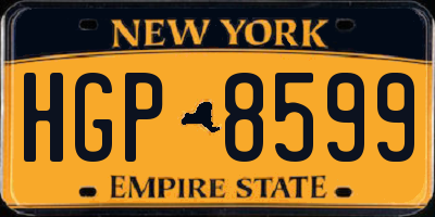 NY license plate HGP8599