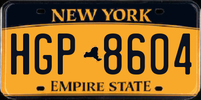 NY license plate HGP8604