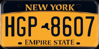 NY license plate HGP8607