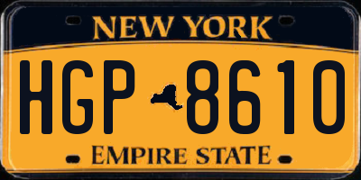 NY license plate HGP8610