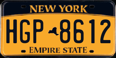 NY license plate HGP8612