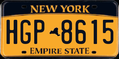 NY license plate HGP8615