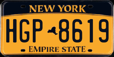 NY license plate HGP8619