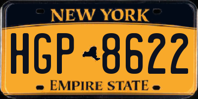 NY license plate HGP8622