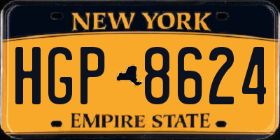 NY license plate HGP8624