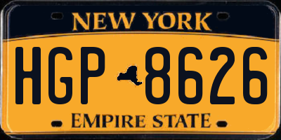 NY license plate HGP8626