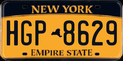 NY license plate HGP8629