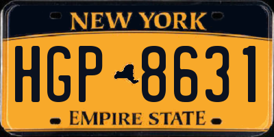 NY license plate HGP8631