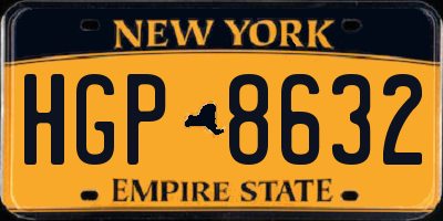 NY license plate HGP8632