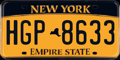 NY license plate HGP8633