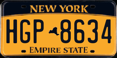 NY license plate HGP8634