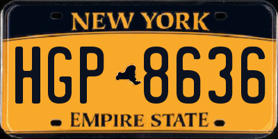 NY license plate HGP8636