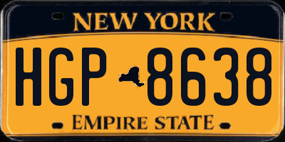 NY license plate HGP8638