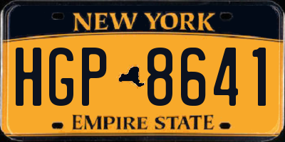 NY license plate HGP8641