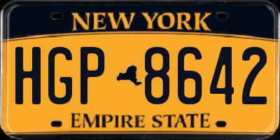 NY license plate HGP8642