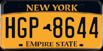 NY license plate HGP8644