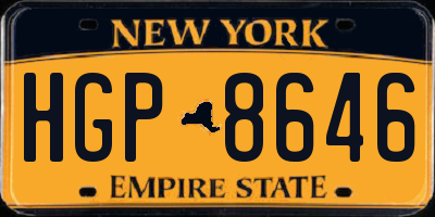 NY license plate HGP8646