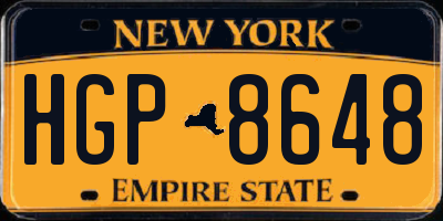 NY license plate HGP8648