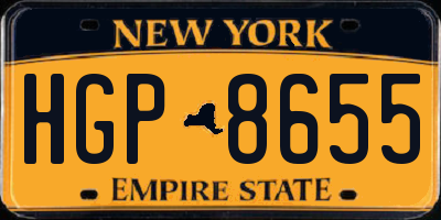NY license plate HGP8655
