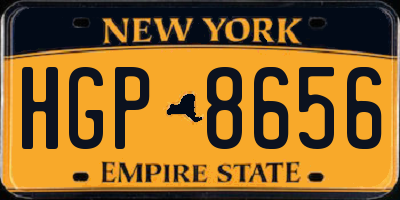 NY license plate HGP8656