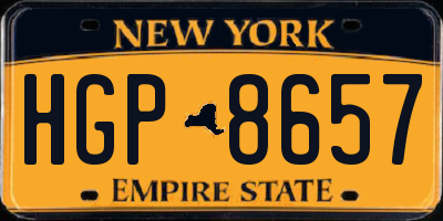 NY license plate HGP8657