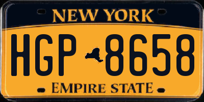 NY license plate HGP8658