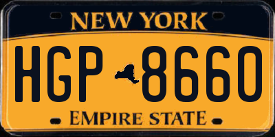 NY license plate HGP8660