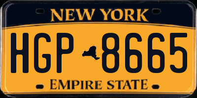 NY license plate HGP8665