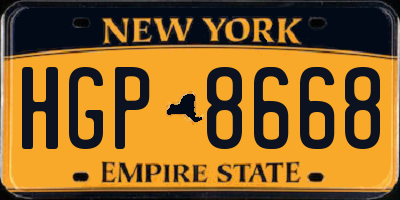 NY license plate HGP8668