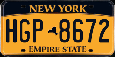 NY license plate HGP8672